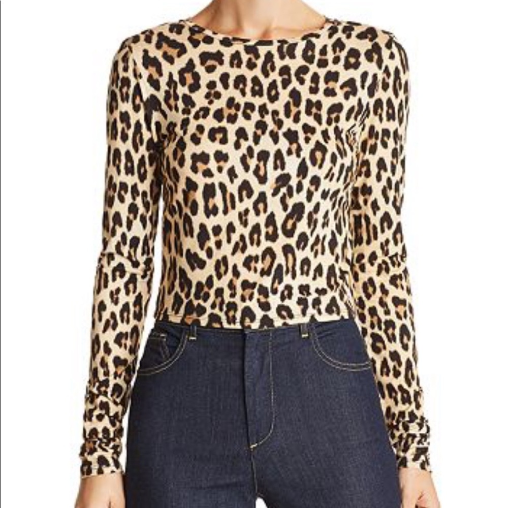 Alice + Olivia Delaina Leopard Print Crop Top